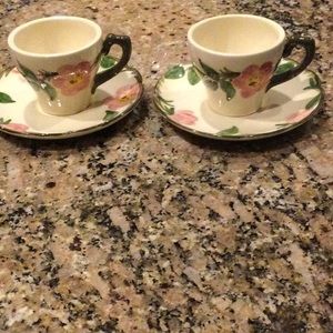 FRANCISCAN WARE DESERT ROSE DEMITASSE CUP /SAUCERS